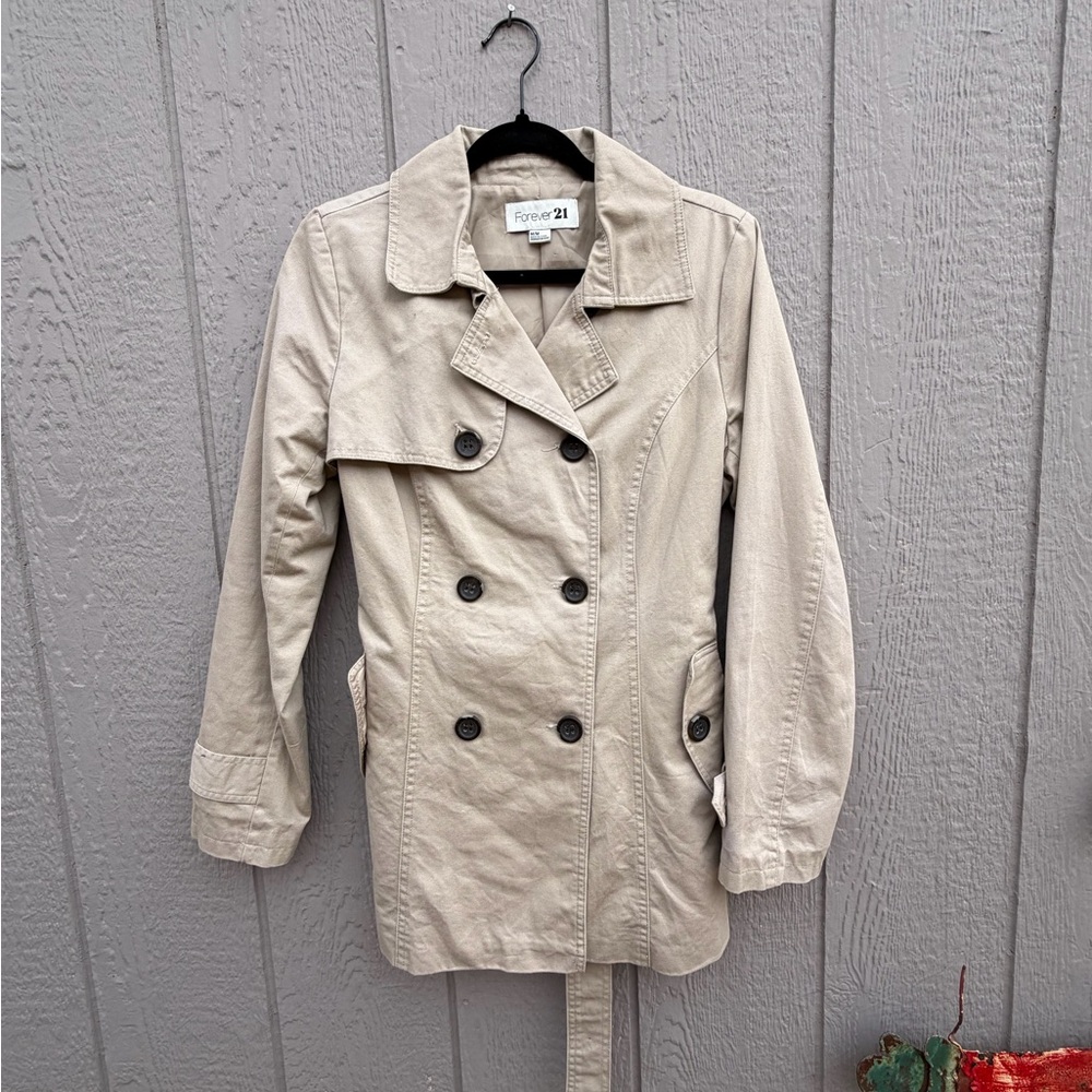 Forever 21 Beige Double-Breasted Trench Coat